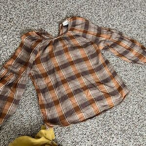 Autumn bell sleeve cotton gauze blouse